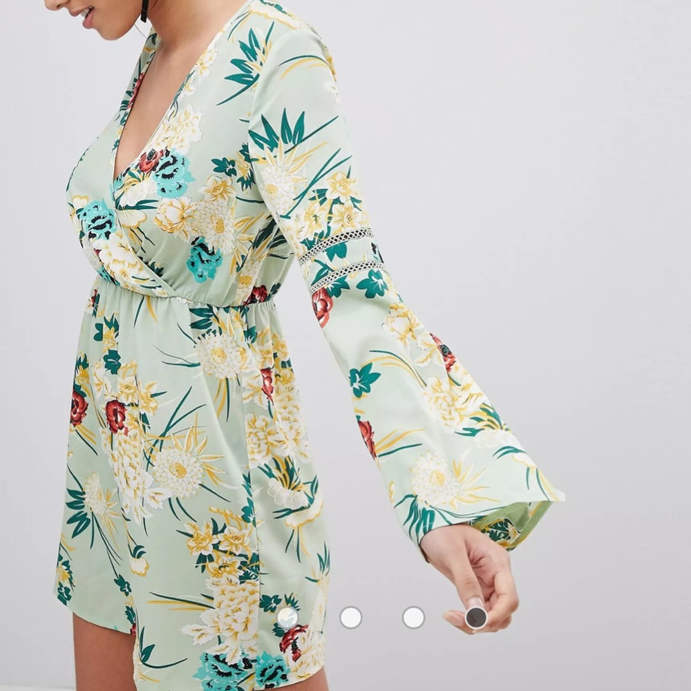 Printed long sleeve summer dress
